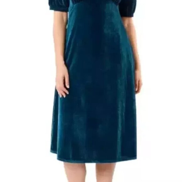 Briggs Womens Size Small Teal Soft Velvet Dress NWT - Picture 1 of 5